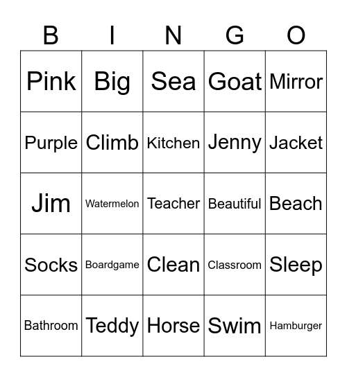 Start Smart Bingo Card