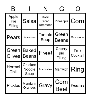Fill their Pantry! Bingo Card