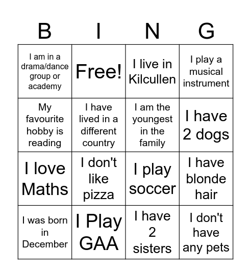 Moving Bingo Round 1! Bingo Card