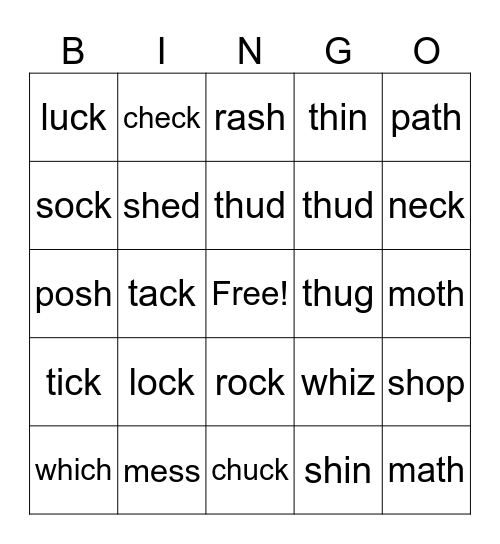 C Bingo Card