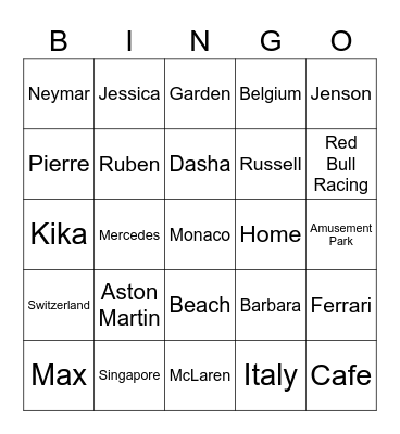 SELENA Bingo Card