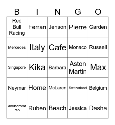 SELENA Bingo Card