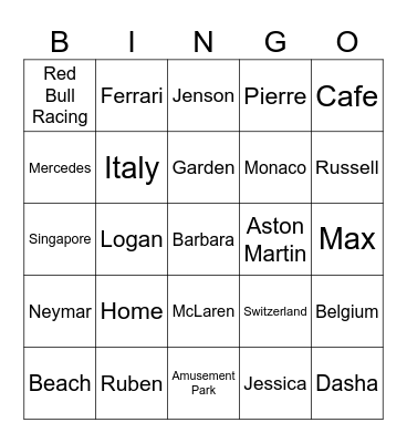 SELENA Bingo Card
