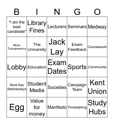 Education CQT Card Bingo! Bingo Card