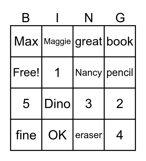 Bingo Card