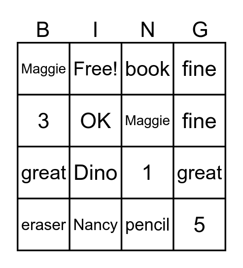 Bingo Card