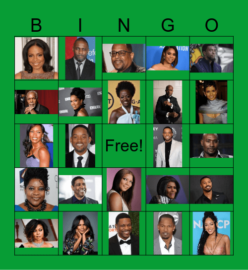 Celebrity Bingo Card