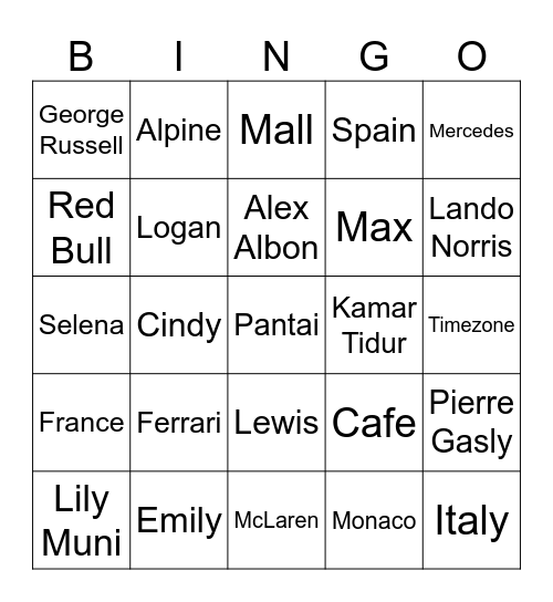 Estie Bestieeeeeeee Bingo Card