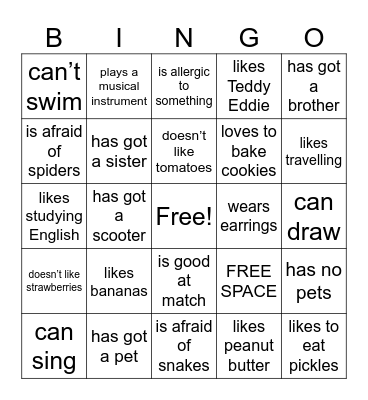 FIND SOMEONE WHO… Bingo Card