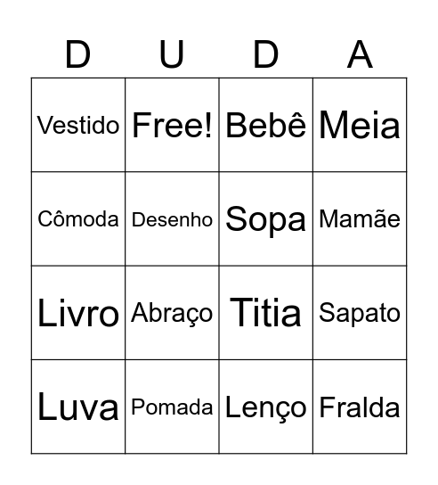 Chá de bebê Bingo Card