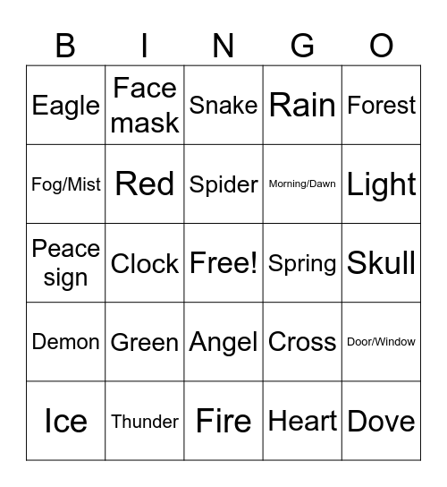 Symbolism in Literature Bingo Card