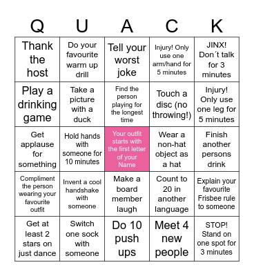 UTKA INTRO 2023 BINGO Card