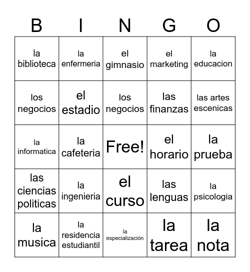 Semana 5 Bingo Card