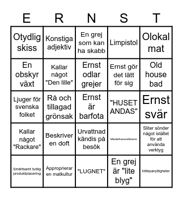 Ernstbingo hösten 2023 Bingo Card