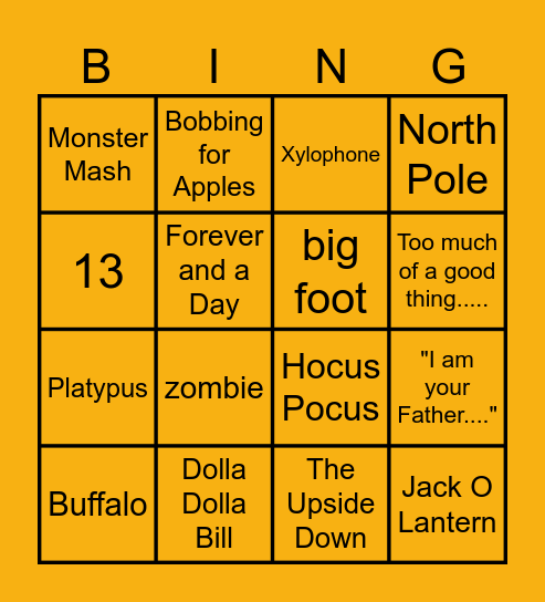 October Supply Chain Bingo Card