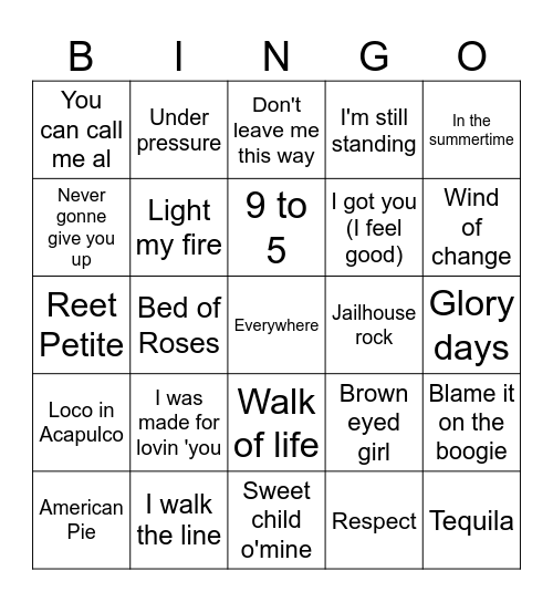 Gouwe ouwe muziek bingo Card