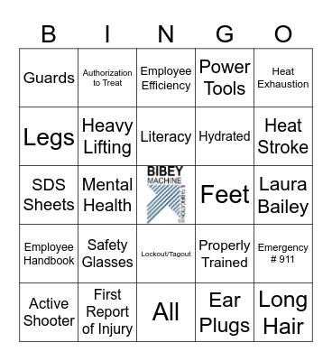 BIBEY Bingo Card