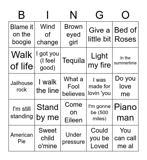 Gouwe ouwe muziek bingo Card