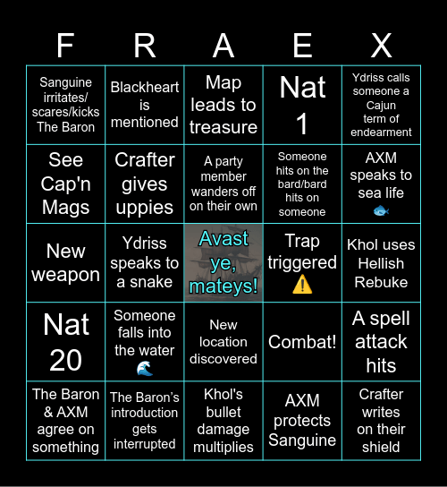 Fraexildon Bingo! Bingo Card