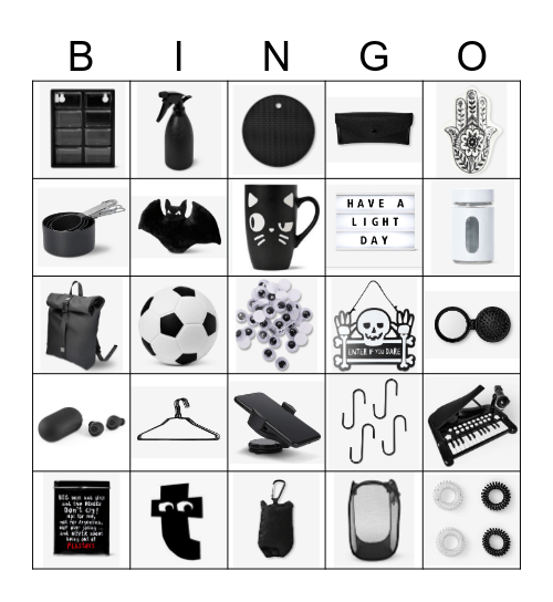 Black and White Tiger Bingo Card