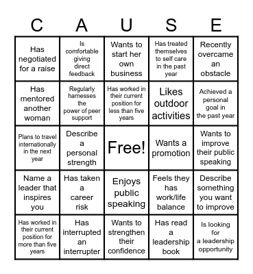 Women In Tech+  Get to Know You Bingo Card