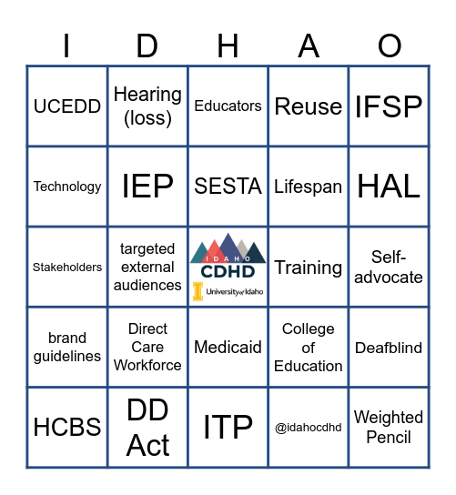 Center on Disabilities and Human Development Bingo Card