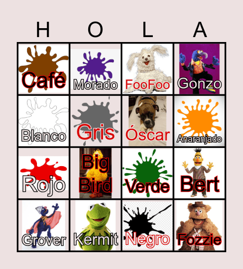 Los Colores Bingo Card