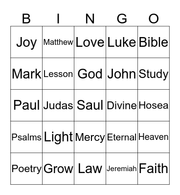 CHURCH SCHOOL Bingo Card