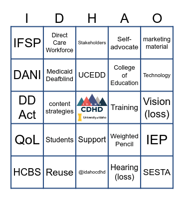Center on Disabilities and Human Development Bingo Card