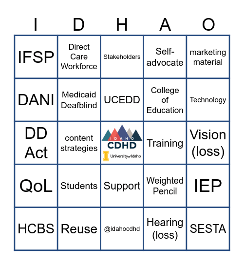 Center on Disabilities and Human Development Bingo Card