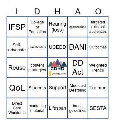 Center on Disabilities and Human Development Bingo Card