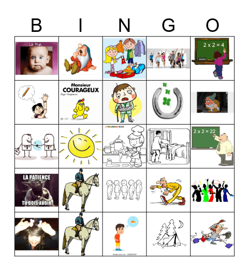 Avoir & Faire Expressions Bingo Card