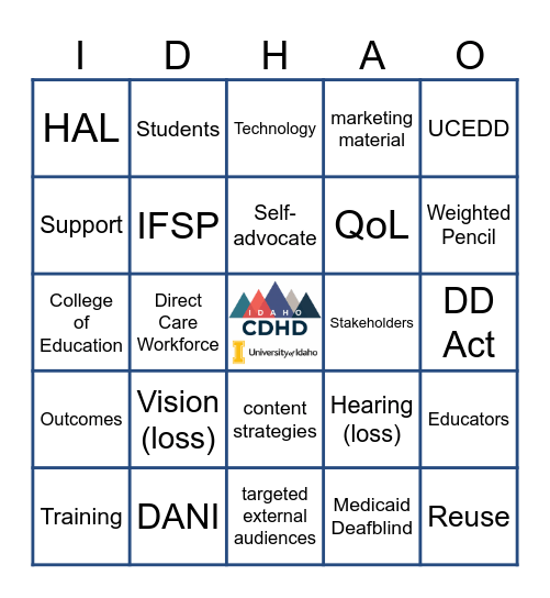 Center on Disabilities and Human Development Bingo Card