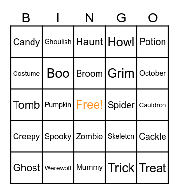🎃Halloween 👻 Bingo🎃 Bingo Card