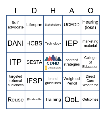 Center on Disabilities and Human Development Bingo Card