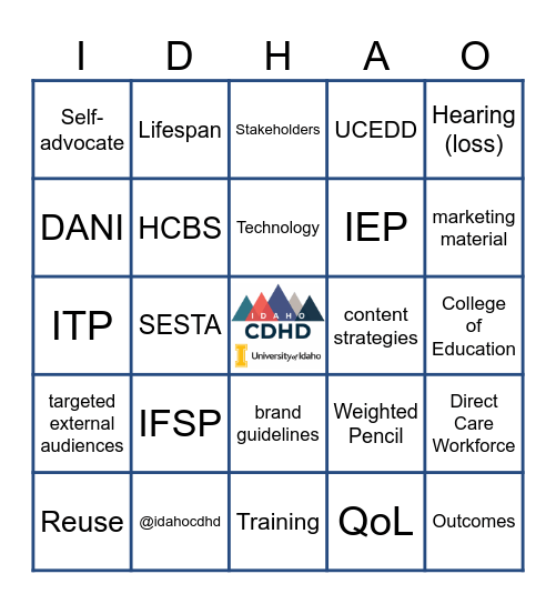Center on Disabilities and Human Development Bingo Card