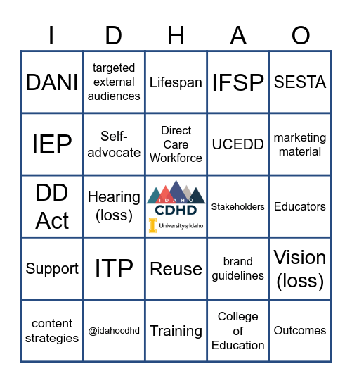 Center on Disabilities and Human Development Bingo Card