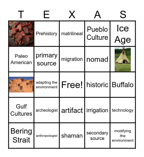 Texas Native Americans Bingo Card