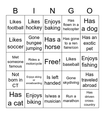 Retreat Bingo Card