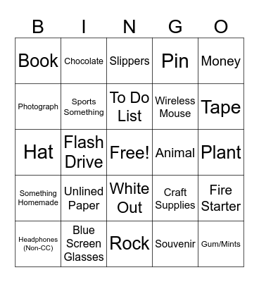 Workstation Bingo Card