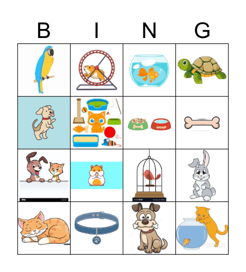 Pets Bingo Card