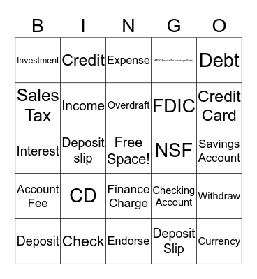 Banking Bingo Card