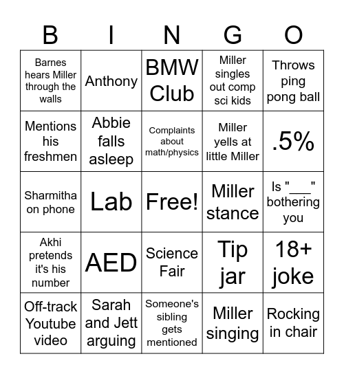 AP Bio Bingo Card