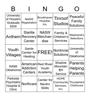 NASW BINGO Card