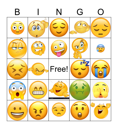 Emotions Bingo Card