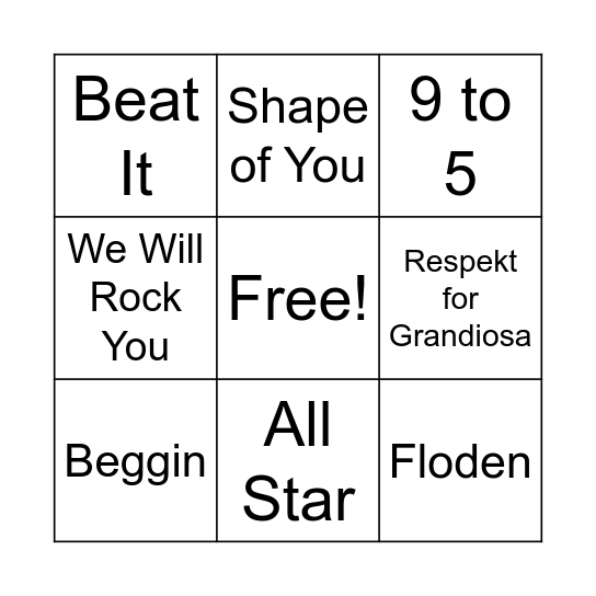 STYREVORS Bingo Card