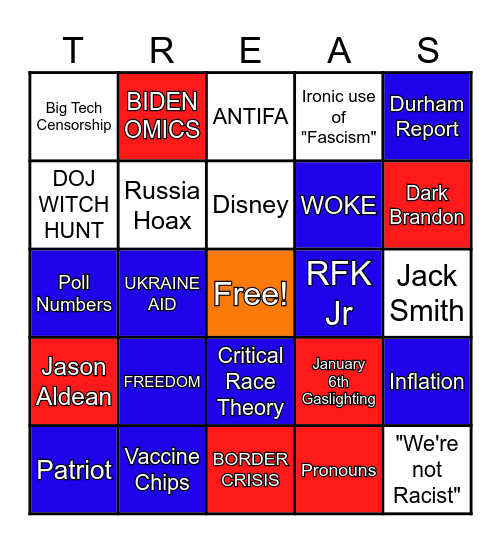 2024 Republican Debates Bingo Card