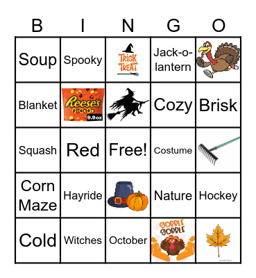 Fall Bingo Card