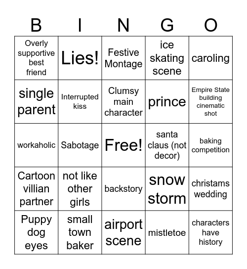 Hallmark Bingo (Chistmas) Bingo Card