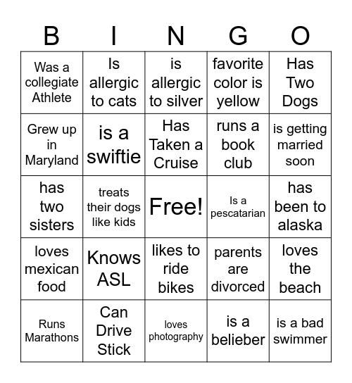 FTI Bingo Card